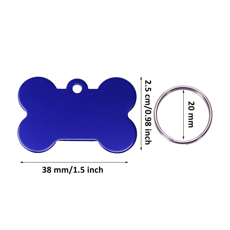 Penta Angel Aluminum Alloy Pet ID Tags 20Pcs Bone Shaped Blank Engraved Dog Cat Name Phone Number Identification Card Tags - Image 2